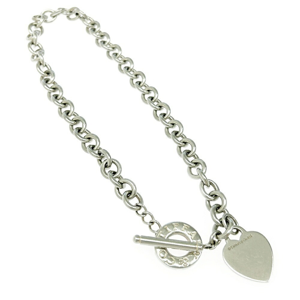 TIFFANY Co Silver Heart Toggle Ring Necklace